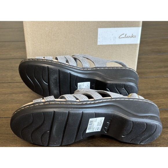 CLARKS Collection Sandals, Light Gray Leather Lexi Marigold  Women's 9.5 M NEW! - Picture 7 of 9